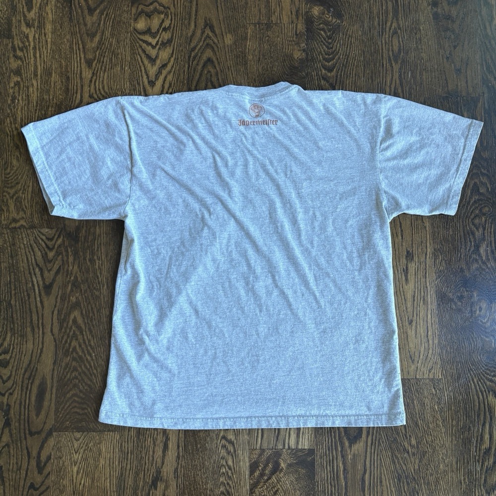 Vintage Jagermeister Shirt Mens XL Gray Shot Dept Promo Graphic Tee Beer Alcohol - Picture 6 of 9
